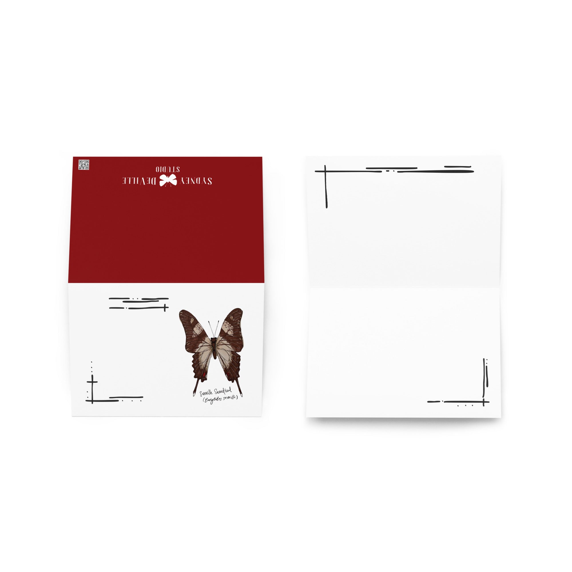 Serville Swallowtail greeting card set — original hand-drawn illustration by Sydney DeVille